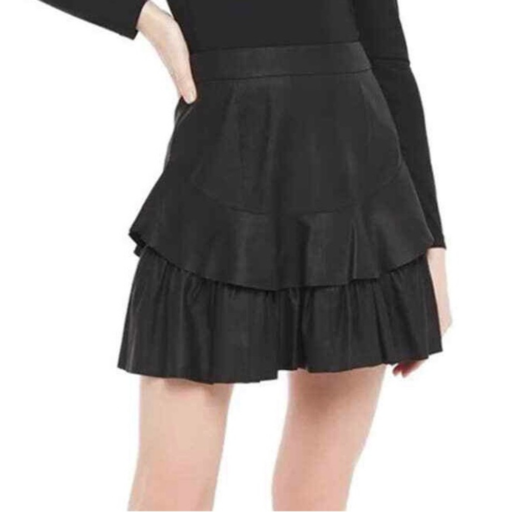 Walter Baker Marni Black Leather Mini Skirt NWT